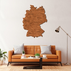 2D Wood Germany Map - Wallnut