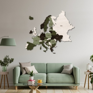 3D Wood Europe Map - "EARTH"