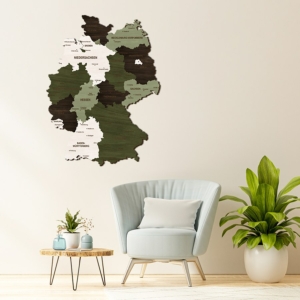 3D Wood Germany Map - "EARTH"