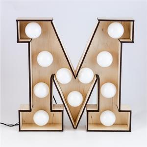 Wooden desk letter lamp