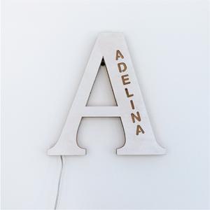 Wooden wall letter lamp