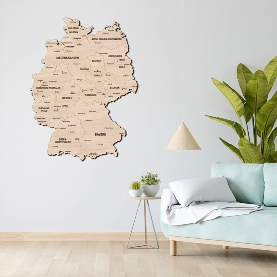 2D Németország fa térkép - Nyír
