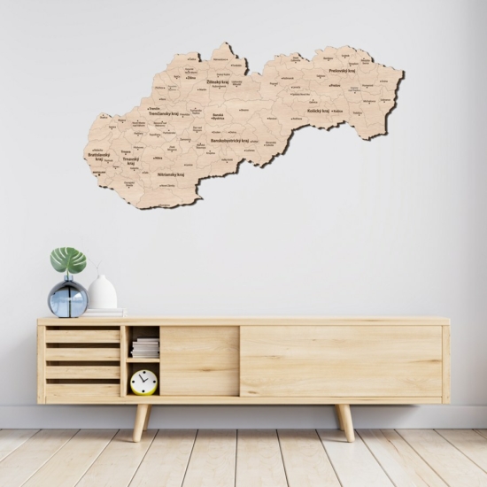 2D Wood Slovakia Map - Birch