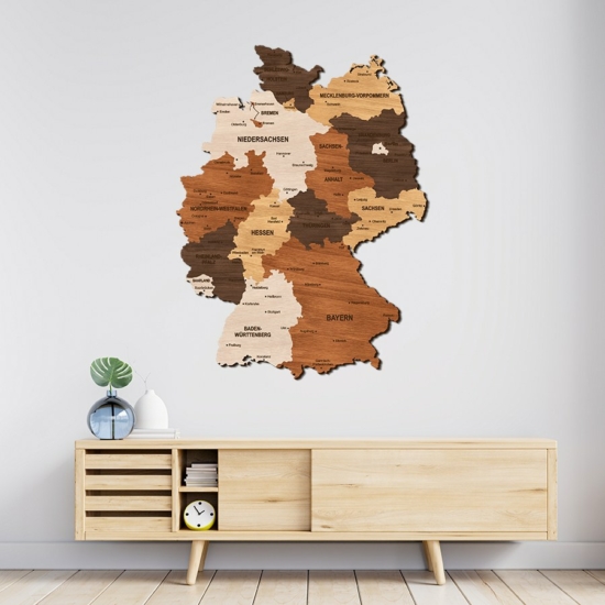 3D Wood Germany Map - "WOOD"